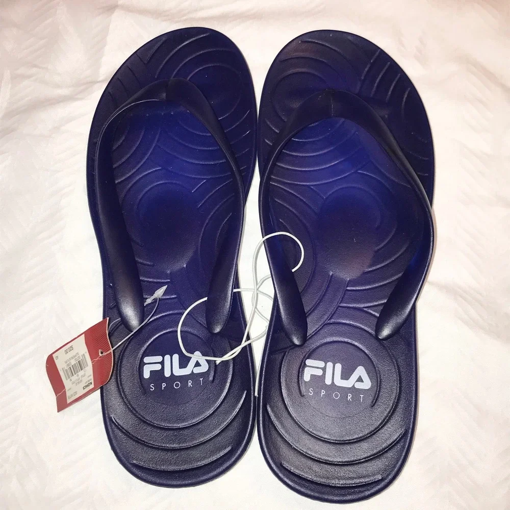 Fila Sport Navy Blue Thong Flip Flop Sandals Mens Size 7/8 WRU617FS0